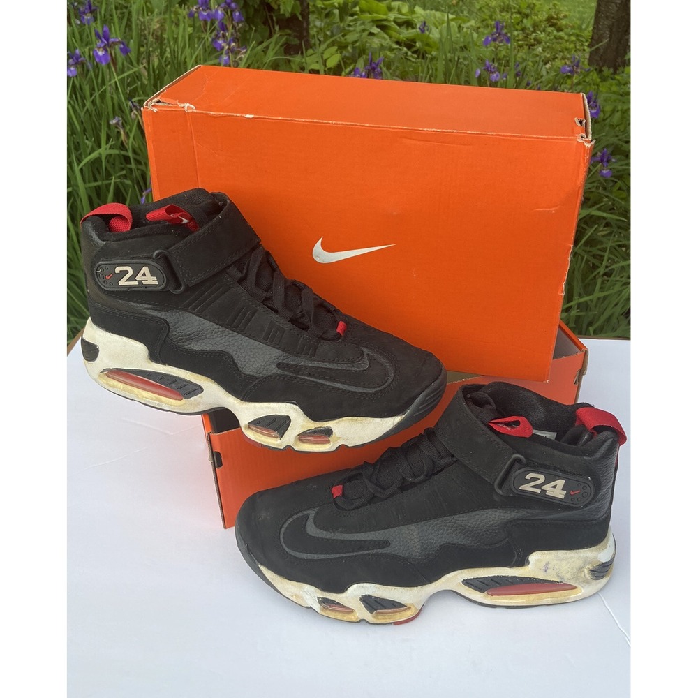 Vintage Nike Air Max 1 Mens‎ Ken Griffey Size 9.5 Anthracite Black Hot Red White